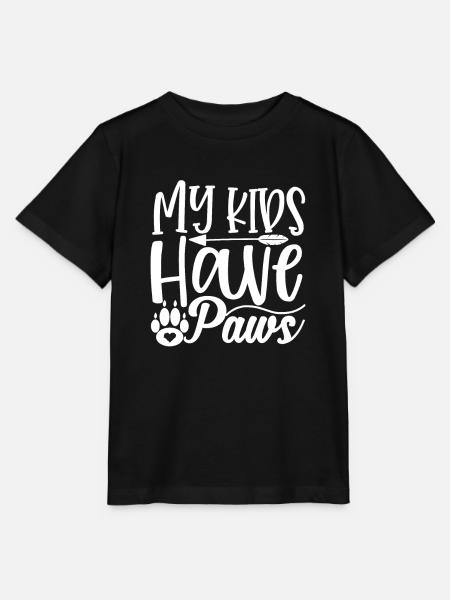 Meine Kinder haben Pfoten - Stanley/Stella Kinder T-Shirt MINI CREATOR - Schwarz