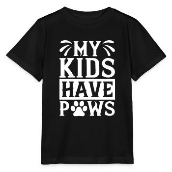 My children have paws - Stanley/Stella MINI CREATOR Kids’ T-Shirt - black - Front - Mikhail (115cm)