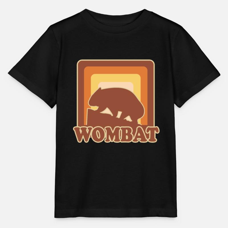 Wombat Retro - Stanley/Stella Kinder T-Shirt MINI CREATOR  - Schwarz