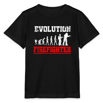 Evolution du service incendie - T-shirt bio MINI CREATOR Stanley/Stella Enfant - noir - Devant - Mikhail (115cm)