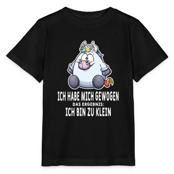 Dickes Einhorn Übergewicht Lustig Spruch Geschenk - Stanley/Stella Kinder T-Shirt MINI CREATOR  - Schwarz - Vorne - Mikhail (115cm)