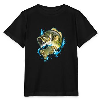 Poisson Pêche Truite Petri Heil Funny Gift - T-shirt bio MINI CREATOR Stanley/Stella Enfant - noir - Devant - Mikhail (115cm)