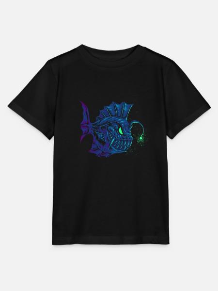 Anglerfisch Fisch Angeln Tiefsee Lustig Geschenk - Stanley/Stella Kinder T-Shirt MINI CREATOR  - Schwarz