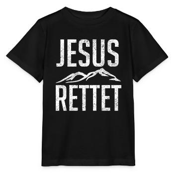 Jesus rettet - Stanley/Stella Kinder T-Shirt MINI CREATOR  - Schwarz - Vorne - Mikhail (115cm)