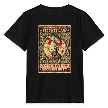 Justice Injustice Law Resistance Court - Stanley/Stella MINI CREATOR Kids’ T-Shirt - black - Front - Mikhail (115cm)
