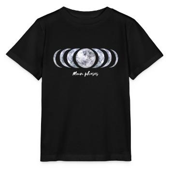 Phases de lune phases de lune pleine lune astronomie - T-shirt bio MINI CREATOR Stanley/Stella Enfant - noir - Devant - Mikhail (115cm)