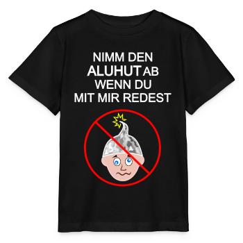 Aluhut, Verschwörung, Verschwörungstheoretiker - Stanley/Stella Kinder T-Shirt MINI CREATOR  - Schwarz - Vorne - Mikhail (115cm)