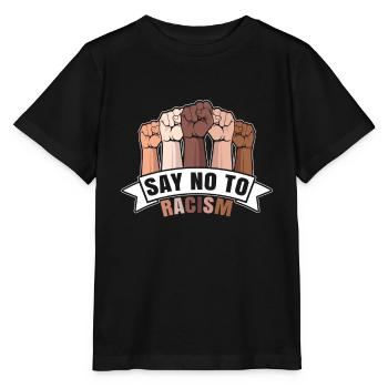 Say No To Racism - Against Nazis & Racism - Stanley/Stella MINI CREATOR Kids’ T-Shirt - black - Front - Mikhail (115cm)