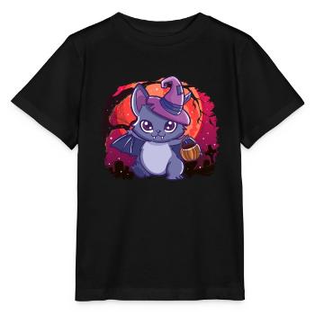 Sweet vampire bat. Cute Halloween motif - Stanley/Stella MINI CREATOR Kids’ T-Shirt - black - Front - Mikhail (115cm)