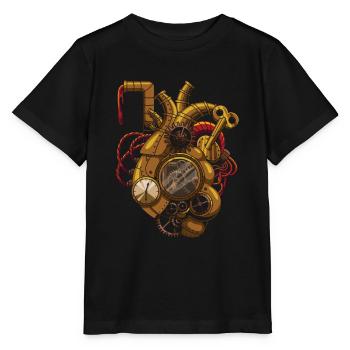 Steampunk Clockwork Coeur Vintage Victorien - T-shirt bio MINI CREATOR Stanley/Stella Enfant - noir - Devant - Mikhail (115cm)