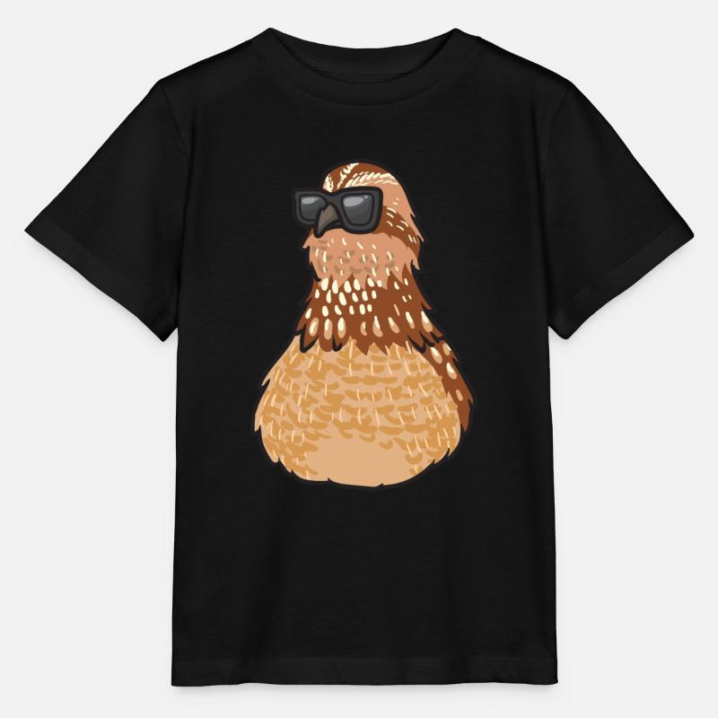 Cailles avec lunettes de soleil - T-shirt bio MINI CREATOR Stanley/Stella Enfant - noir