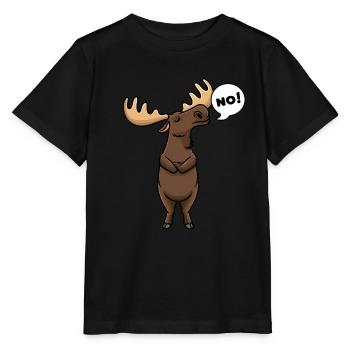 Stubborn moose with moose antlers Elentier No - Stanley/Stella MINI CREATOR Kids’ T-Shirt - black - Front - Mikhail (115cm)