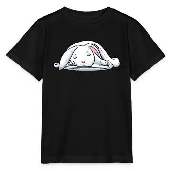 Lapin blanc Lapin endormi Fatigué - T-shirt bio MINI CREATOR Stanley/Stella Enfant - noir - Devant - Mikhail (115cm)