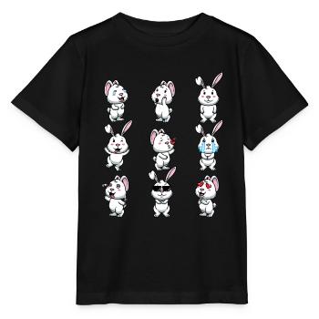 Lapin Blanc Emoticons Lapin - T-shirt bio MINI CREATOR Stanley/Stella Enfant - noir - Devant - Mikhail (115cm)