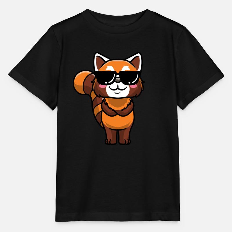 Panda roux Petit panda émoticône - T-shirt bio MINI CREATOR Stanley/Stella Enfant - noir