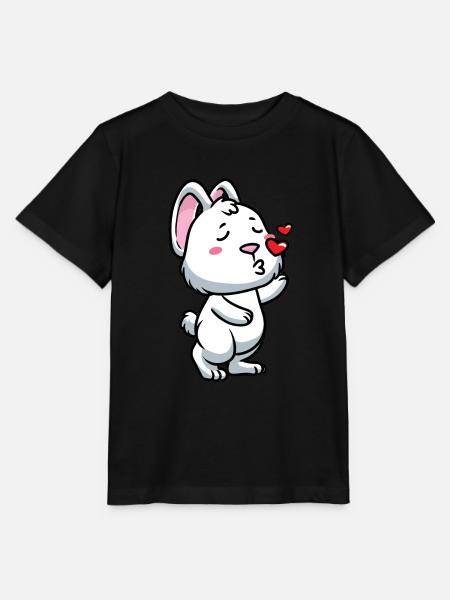 Weißes Kaninchen Emoticons Hase - Stanley/Stella Kinder T-Shirt MINI CREATOR - Schwarz