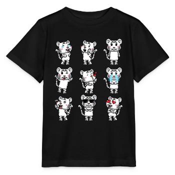 Tigre blanc Emoticon Tigre du Bengale - T-shirt bio MINI CREATOR Stanley/Stella Enfant - noir - Devant - Mikhail (115cm)