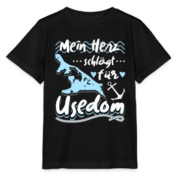 Mein Herz Schlägt Für Usedom Ostsee Usedomer - Stanley/Stella Kinder T-Shirt MINI CREATOR  - Schwarz - Vorne - Mikhail (115cm)
