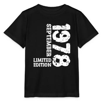 1978 September Limited Edition 45. Geburtstag Deko - Stanley/Stella Kinder T-Shirt MINI CREATOR  - Schwarz - Vorne - Mikhail (115cm)