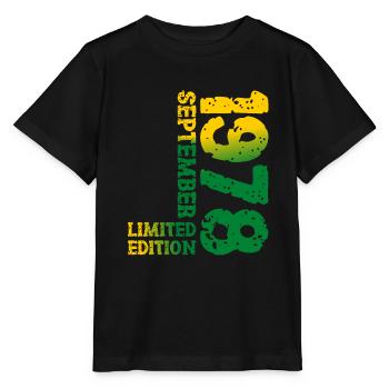 1978 September Limited Edition 45. Geburtstag Deko - Stanley/Stella Kinder T-Shirt MINI CREATOR  - Schwarz - Vorne - Mikhail (115cm)