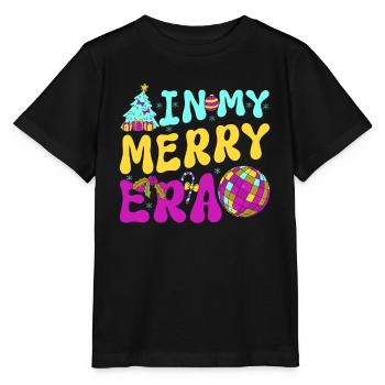 Weihnachten Xmas Spruch Winter In My Merry Era - Stanley/Stella Kinder T-Shirt MINI CREATOR  - Schwarz - Vorne - Mikhail (115cm)