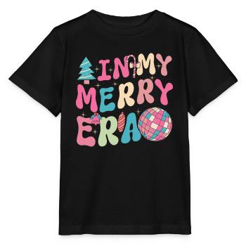 Weihnachten Xmas Spruch Winter In My Merry Era - Stanley/Stella Kinder T-Shirt MINI CREATOR  - Schwarz - Vorne - Mikhail (115cm)
