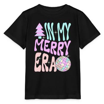 Weihnachten Xmas Spruch Winter In My Merry Era - Stanley/Stella Kinder T-Shirt MINI CREATOR  - Schwarz - Vorne - Mikhail (115cm)