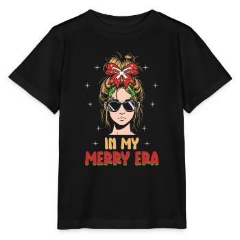 Weihnachten Xmas Spruch Winter In My Merry Era - Stanley/Stella Kinder T-Shirt MINI CREATOR  - Schwarz - Vorne - Mikhail (115cm)