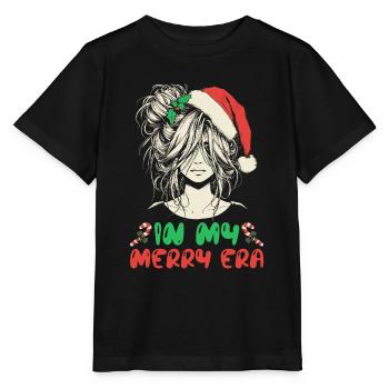 Weihnachten Xmas Spruch Winter In My Merry Era - Stanley/Stella Kinder T-Shirt MINI CREATOR  - Schwarz - Vorne - Mikhail (115cm)