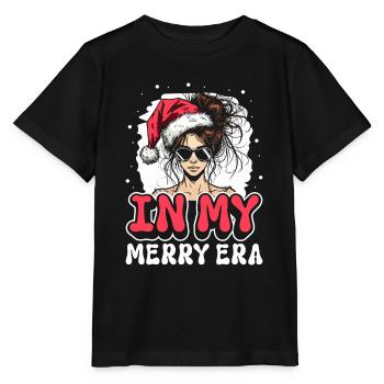 Weihnachten Xmas Spruch Winter In My Merry Era - Stanley/Stella Kinder T-Shirt MINI CREATOR  - Schwarz - Vorne - Mikhail (115cm)