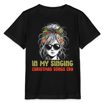 Noël de Weihnachten à l’époque des chansons de Noël chantantes - T-shirt bio MINI CREATOR Stanley/Stella Enfant - noir - Devant - Mikhail (115cm)
