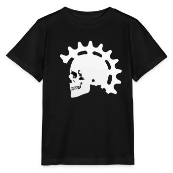 Vélo, vélo de course, VTT, hommes, crâne, cadeau - T-shirt bio MINI CREATOR Stanley/Stella Enfant - noir - Devant - Mikhail (115cm)