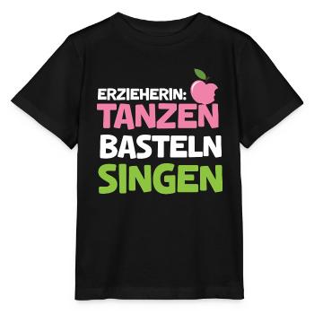 Kindergärtnerin Tanz Bastel Singen Lustig Kita - Stanley/Stella Kinder T-Shirt MINI CREATOR  - Schwarz - Vorne - Mikhail (115cm)