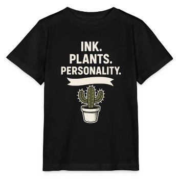 Tätowierte Pflanzenliebhaberin Pflanzenmama - Stanley/Stella Kinder T-Shirt MINI CREATOR  - Schwarz - Vorne - Mikhail (115cm)