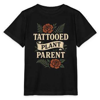Tätowierte Pflanzenliebhaberin Pflanzenmama - Stanley/Stella Kinder T-Shirt MINI CREATOR  - Schwarz - Vorne - Mikhail (115cm)