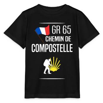 Chemin de compostelle - T-shirt bio MINI CREATOR Stanley/Stella Enfant - noir - Devant - Mikhail (115cm)
