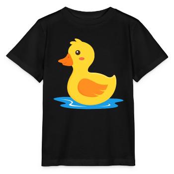 Gelbe Ente Kinder Entlein Entchen Küken - Stanley/Stella Kinder T-Shirt MINI CREATOR  - Schwarz - Vorne - Mikhail (115cm)