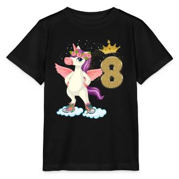 Licorne anniversaire 8 ans - T-shirt bio MINI CREATOR Stanley/Stella Enfant - noir - Devant - Mikhail (115cm)