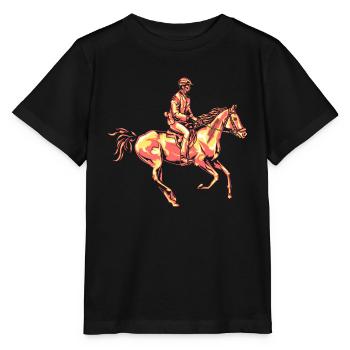 Reiter - Reiten - Pferd - Stanley/Stella Kinder T-Shirt MINI CREATOR  - Schwarz - Vorne - Mikhail (115cm)