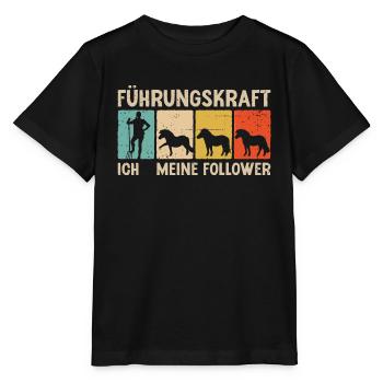 Shetland Pony Führungskraft Pferde Reitsport - Stanley/Stella Kinder T-Shirt MINI CREATOR  - Schwarz - Vorne - Mikhail (115cm)