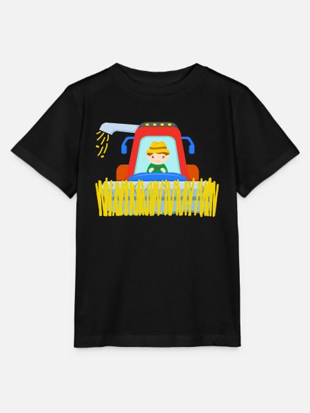 Mähdrescher Bauer Feld Bauernhof - Stanley/Stella Kinder T-Shirt MINI CREATOR - Schwarz