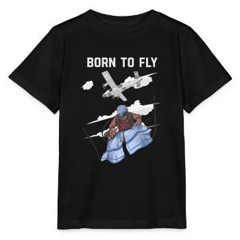 Born To Fly Funny Jumping - T-shirt bio MINI CREATOR Stanley/Stella Enfant - noir - Devant - Mikhail (115cm)