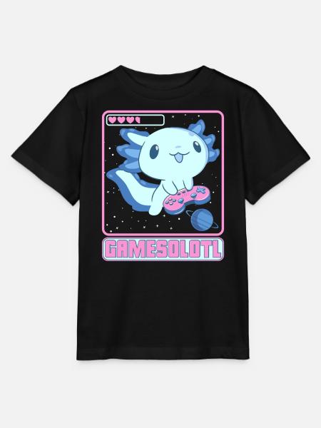 Axolotl Gamesolotl Jeux vidéo amusants - T-shirt bio MINI CREATOR Stanley/Stella Enfant - noir