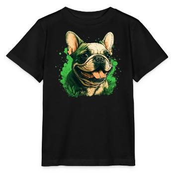Französische Bulldogge - Stanley/Stella Kinder T-Shirt MINI CREATOR  - Schwarz - Vorne - Mikhail (115cm)