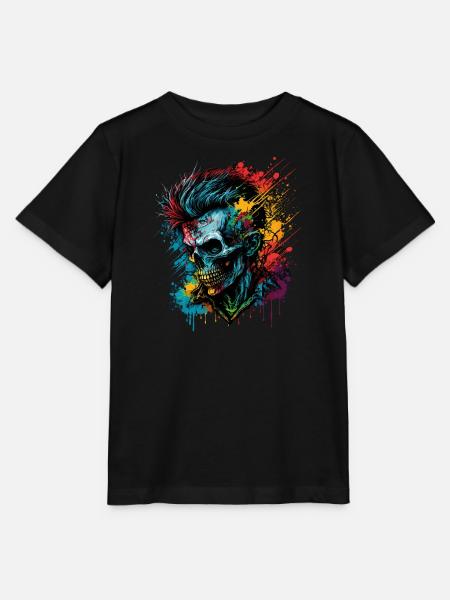 Apocalyptique Rainbow Punk Zombie - T-shirt bio MINI CREATOR Stanley/Stella Enfant - noir