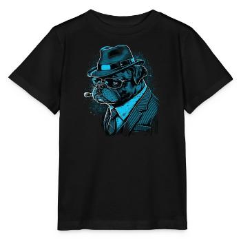 Kommissar Mops - Stanley/Stella Kinder T-Shirt MINI CREATOR  - Schwarz - Vorne - Mikhail (115cm)