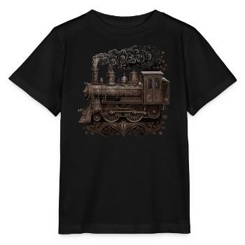 Locomotive à vapeur - T-shirt bio MINI CREATOR Stanley/Stella Enfant - noir - Devant - Mikhail (115cm)