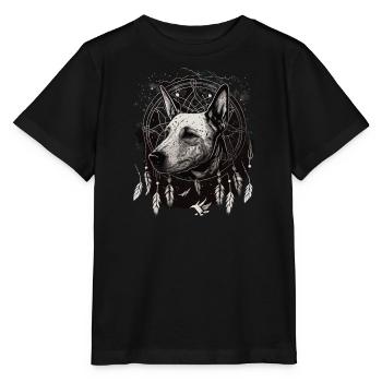 Bull Terrier et Dreamcatcher - T-shirt bio MINI CREATOR Stanley/Stella Enfant - noir - Devant - Mikhail (115cm)