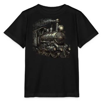 Locomotive à vapeur - T-shirt bio MINI CREATOR Stanley/Stella Enfant - noir - Devant - Mikhail (115cm)