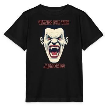 Dracula Vampire dénudant les dents, Halloween - T-shirt bio MINI CREATOR Stanley/Stella Enfant - noir - Devant - Mikhail (115cm)